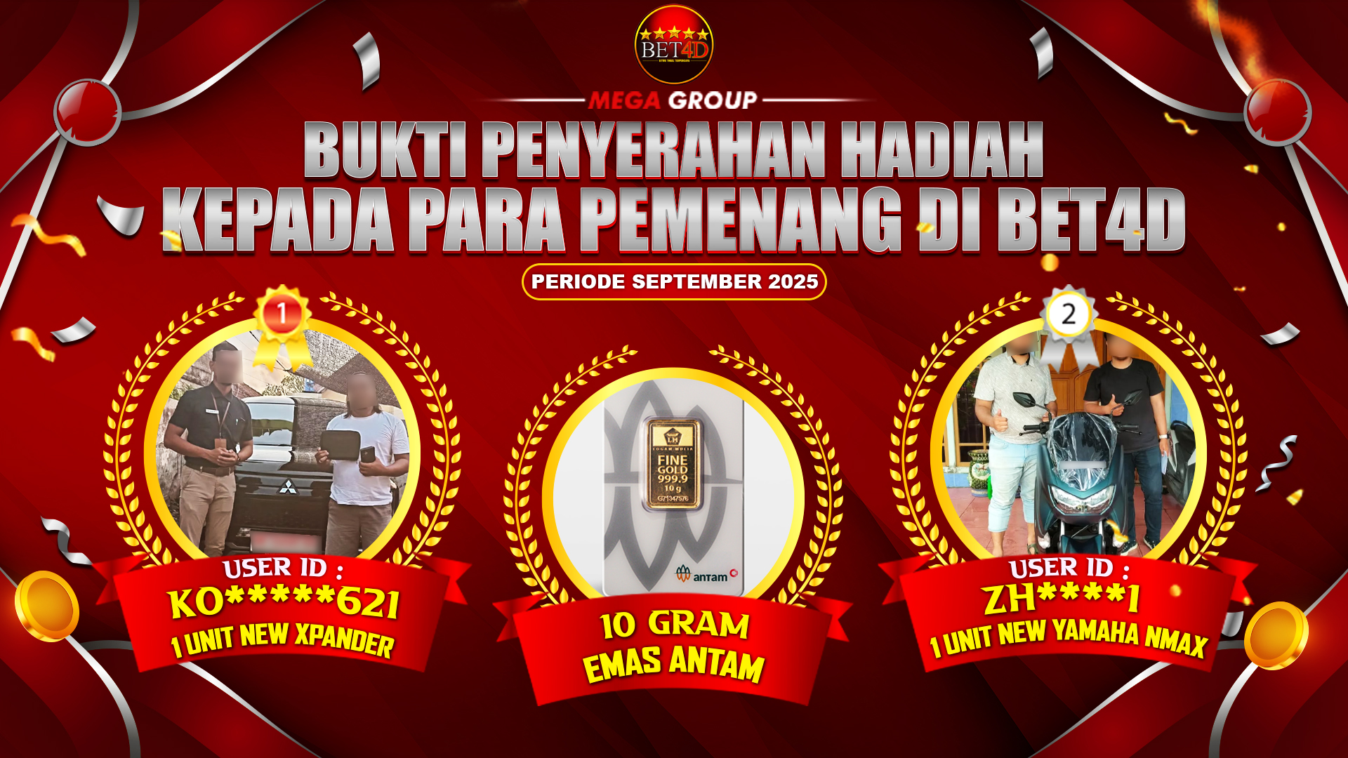 Selamat Kepada Member Setia BET4D Sudah Memenangkan Satu Unit Mobil New Xpander